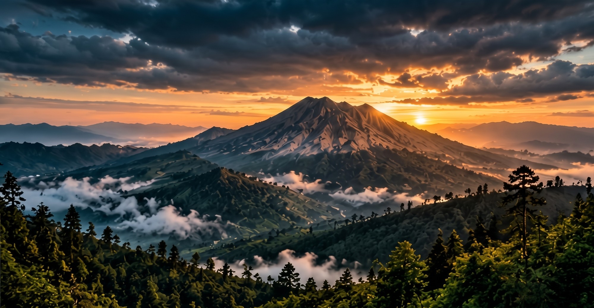 Gunung Tampomas Sunset Landscape